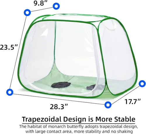 Miniatura 3 de Hábitat grande de red de insectos y mariposas para exteriores, con cubierta superior a prueba de lluvia aumenta la tasa de supervivencia, diseño