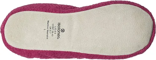 Miniatura 2 de Isotoner - Pantuflas de microfibra con patrón de chevrón para mujer con suela de ante y absorción de humedad para mayor comodidad