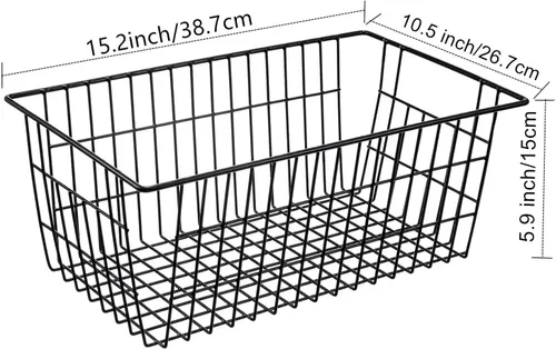 Miniatura 2 de Cestas de Alambre de Metal de 15.2" para Organizar Paquete de 6, Contenedores Organizadores de Almacenamiento de Despensa Doméstica del Congelador