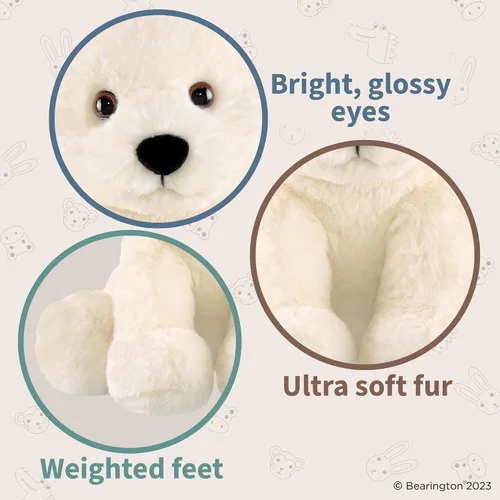 Miniatura 3 de Bearington Everest The Polar Bear - Peluche suave de 10.5 pulgadas con pelo blanco esponjoso, adorable peluche de oso polar para niños y bebés