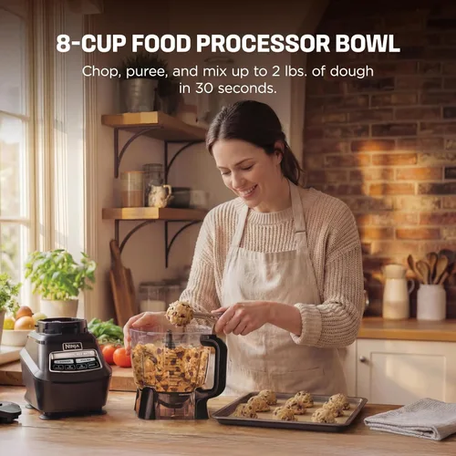 Miniatura 4 de Ninja Mega Kitchen System, 1500 W, licuadora de tamaño completo de 72 onzas y procesador de alimentos de 8 tazas con (2) tazas para llevar de 16