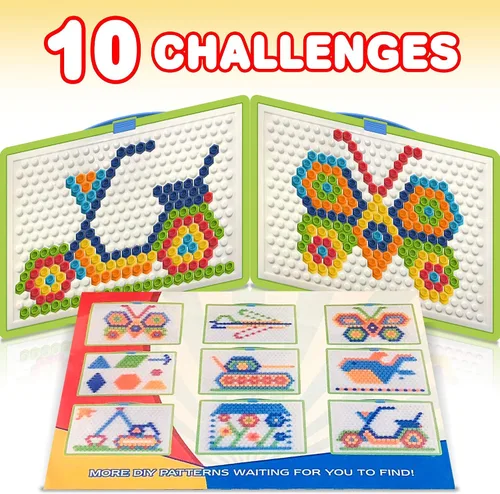 Miniatura 2 de ArtCreativity Rompecabezas de clavijas de hongos para niños con 10 desafíos, divertido juego de clavijas para niños, rompecabezas de hongos, juguete
