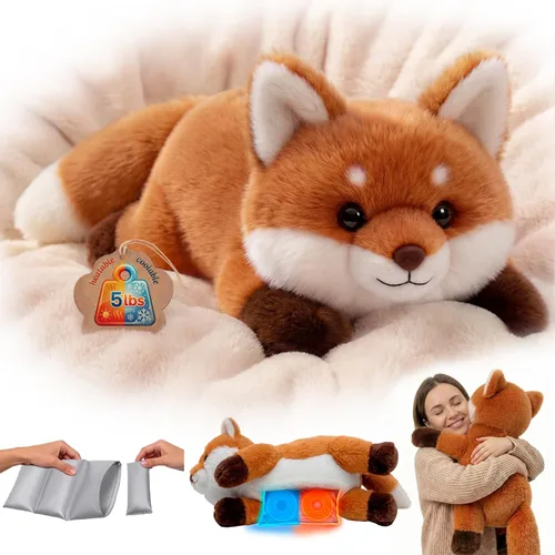 Miniatura 10 de Mewaii Animales de peluche con peso para adultos y niños, de 2 a 5 libras – 23 pulgadas de peluche de conejito calentable y refrigerable