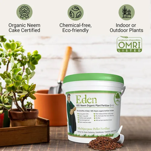 Miniatura 2 de Eden - Pastel de neem 100% orgánico, para huerta, árboles frutales, rosas y plantas de interior o exterior, con certificación OMRI (5 libras)