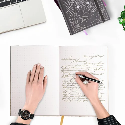Miniatura 7 de TIEFOSSI Cuaderno de puntos, diario de mariposa para mujeres y hombres, papel grueso de 160 GSM con 256 páginas numeradas, diario de tapa dura A5