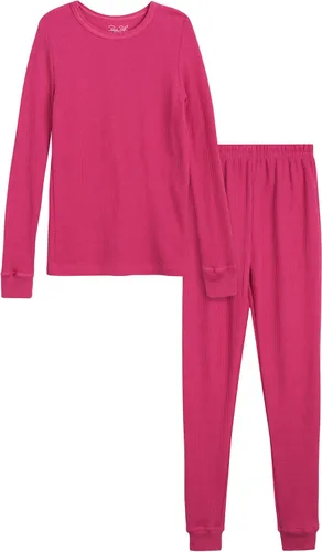 Miniatura 12 de Rene Rofe Girls' Thermal Underwear Set - 2 Piece Waffle Knit Top and Long Johns (2T-16)