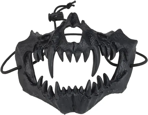 Máscaras de media cara Airsoft Máscara táctica de protección facial con malla para Halloween, Paintball, CS, Caza Negro