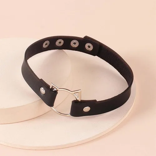 Miniatura 4 de TIDOO Gargantilla negra gótica, collar de cuero lindo, gargantilla de corazón sexy, gargantilla punk con púas para mujer