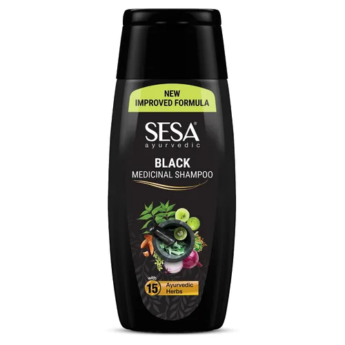 Sesa Champú medicinal ayurvédico, Bhringraj y 16 hierbas raras, todo tipo de cabello, 6.8 fl oz, paquete de 1, sin parabenos