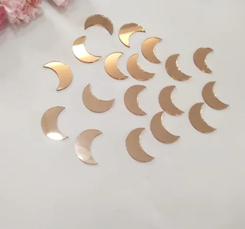 Miniatura 2 de 100 piezas de mosaico de espejo en forma de luna, mini mosaico de vidrio, mosaico de espejo para manualidades, azulejos de bricolaje para arte