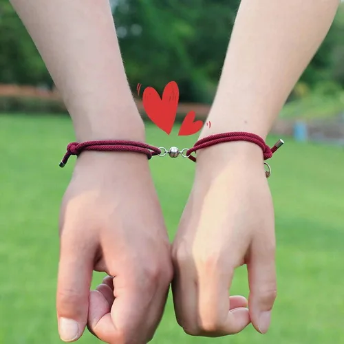 Miniatura 3 de Long tiantian 24 pulseras magnéticas para parejas, atracción mutua, amistad, cuerda a juego, regalos para él y sus mejores amigos, Cuerda trenzada