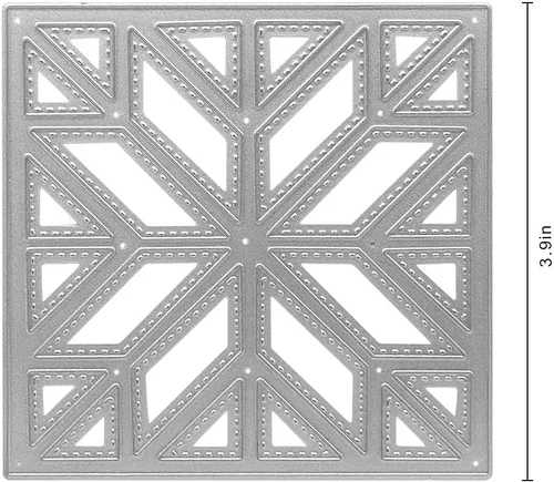 Miniatura 2 de Troqueles de corte geométrico hueco de metal, plantillas cuadradas de troquelado en relieve, molde de plantilla para álbumes de recortes