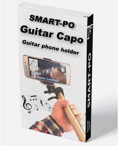 Miniatura 3 de Smart-Po Cejilla de guitarra para teléfono inteligente Abrazadera de cuello compatible con Android y iPhone Soporte para teléfono celular Ayuda