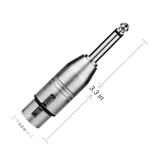Miniatura 4 de Tisino XLR hembra a 1/4 "TS Mono Adaptador, adaptador XLR hembra desequilibrado a un cuarto de pulgada 0.250 in macho - 2 unidades XLRF a 1/4" TS