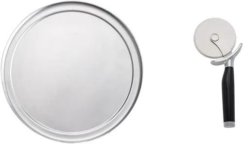 Miniatura 3 de Bandeja plana para pizza, Plateado, 1