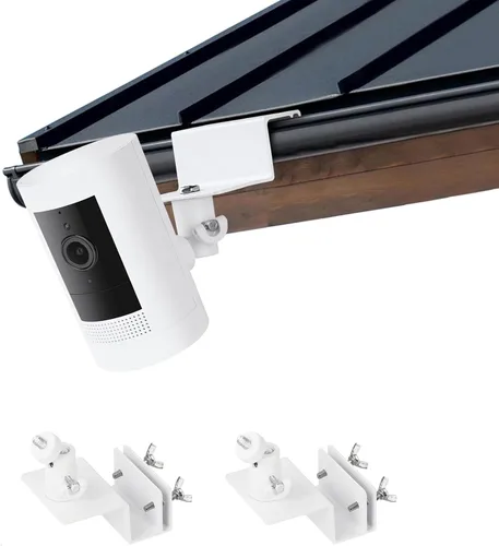 Paquete de 2 soportes de canalón ajustables para leva adherente, cámara de foco/cámara exterior Plus, soporte de montaje impermeable sin taladro con