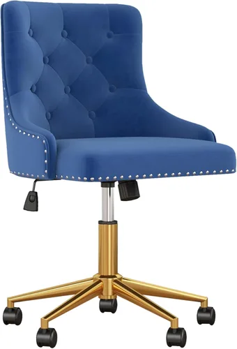 Miniatura 12 de Silla de escritorio de terciopelo sin brazos para oficina en casa, silla giratoria con altura ajustable, pequeña y linda silla de tocador para Beige