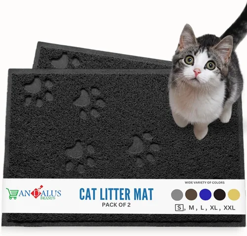 Miniatura 13 de Andalus Tapete Pequeño para Arena de Gatos, Paquete de 1 - Impermeable, Antideslizante y Fácil de Limpiar, Tapete para Caja de Arena de Gatos