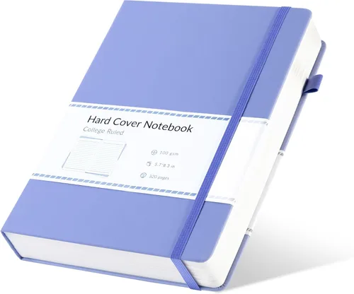 Miniatura 11 de CAGIE Cuaderno rayado, 320 páginas cuaderno rayado grueso para la universidad, papel de 100 g/m², diarios de tapa dura de cuero A5 para escribir Azul