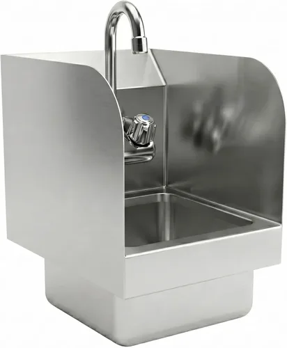 Miniatura 19 de AmGood Fregadero de mano de acero inoxidable para montaje en pared NSF Lavabo comercial de manos para restaurante, cocina y hogar