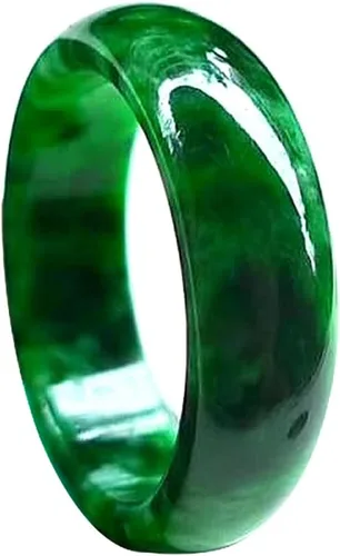 BXSMNH Anillo de jade verde genuino para mujeres y hombres joyería de esmeralda natural china de buena suerte talla 9