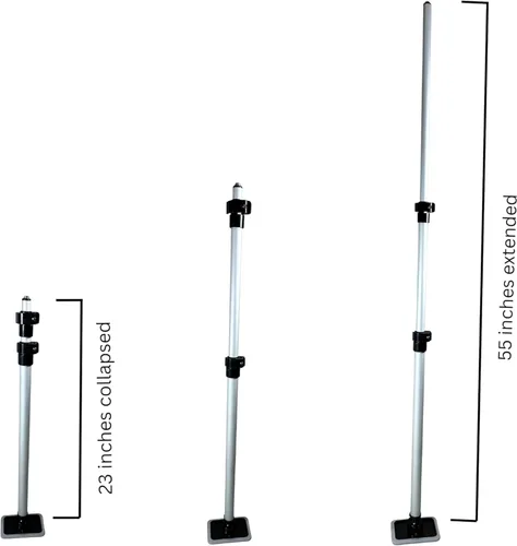 Miniatura 5 de Sistema de ventilación de cubierta de barco con ventilación de barco 3 – poste de soporte de aluminio que se extiende de 23 a 55 pulgadas – Base