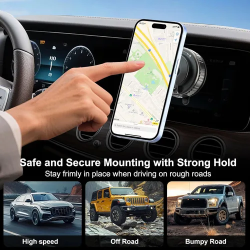 Miniatura 7 de Soportes magnéticos para teléfono para tu automóvil, [80 libras de succión más fuerte y 2400 gf magnético] Soporte de teléfono celular de automóvil