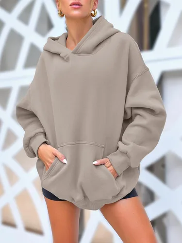 Miniatura 57 de AUTOMET Sudaderas de gran tamaño con capucha de forro polar para mujer, camisas de manga larga, sudaderas con bolsillo para otoño 2025