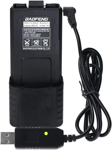 BL-5L 3800mAh Batería extendida para UV-5R UV-5RA UV-5RB UV-5RE BF-F8HP Series Radio Batería con cable cargador USB