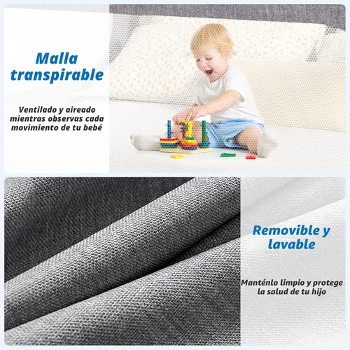Miniatura 6 de Rieles de cama de 3 piezas tamaño Queen para niños pequeños, con barra para cabecero - Rieles de seguridad ajustables en altura para cama