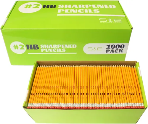Miniatura 8 de S & E TEACHER'S EDITION 50 lápices de madera con parte superior de borrador, lápiz de madera, lápices preafilados con parte superior de borrador, 2