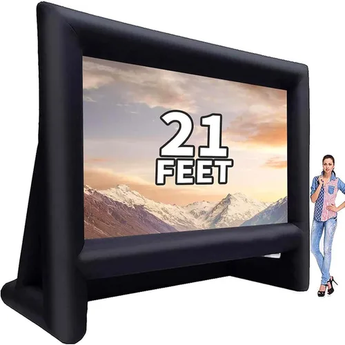 Miniatura 8 de GYUEM Pantalla de proyector de 22 pies – Pantallas inflables de cine para cine al aire libre e interior – Incluye cuerda, soplador, estacas