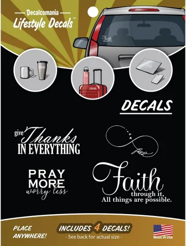 Miniatura 11 de Calcomanías de Nuestra Señora de Guadalupe para coche, camión, tableta, vaso, juego de 3 calcomanías católicas blancas de 3 y 6 pulgadas, calcomanía