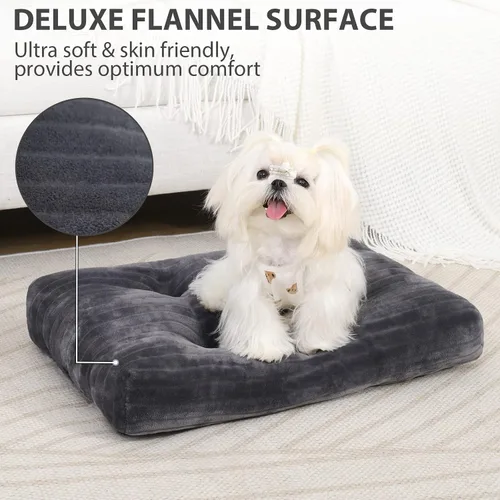 Miniatura 2 de Cama para Jaula de Perro Camas para Perros Lavables para Perros XX-Pequeños Franela Gruesa de Lujo Esponjosa Cómoda Almohadilla para Perrera Gris