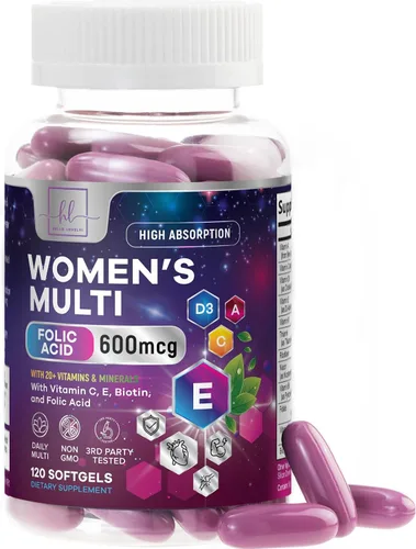Miniatura 10 de Multivitamínico para mujer – Multivitaminas diarias completas para mujer con biotina, calcio, ácido fólico, hierro, zinc, vitamina A, C, D, E y B
