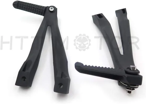 Miniatura 5 de MT390-005-BK - Soporte de clavijas de pie de pasajero trasero negro plateado compatible con Yzf R1 2004-2008