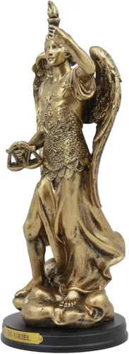Miniatura 3 de Ebros - Estatua de arcángel de la iglesia católica Uriel de 8 pulgadas de alto, figura de San Uriel el Arcángel con placa de nombre de latón y base