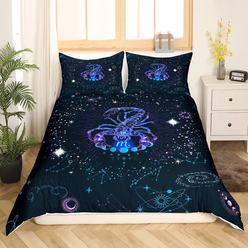 Miniatura 22 de Erosebridal Aries - Sábanas bajeras de nebulosa hippie tamaño individual, sábanas psicodélicas de astrología del zodiaco psicodélico, funda de cama
