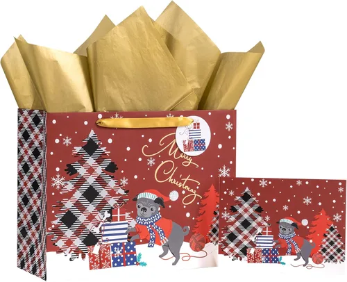 Miniatura 11 de LeZakaa Bolsa de Regalo Holográfica para Niños, Niños y Niñas, Sombrero de Bruja de Calabaza Malvada de Arcoíris en Diseño Negro con Papel de Seda