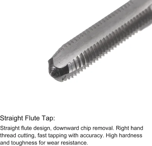 Miniatura 3 de uxcell 10-32 UNF Straight Flauta Thread Tap y 0.161 in Twist Drill Broca Set, titanio plateado 6542 Acero de alta velocidad Broca de perforación