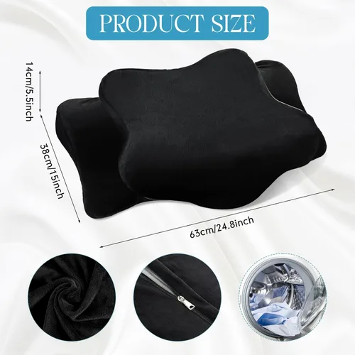 Miniatura 2 de Hahafelt Funda de Almohada de Terciopelo Cristal Cervical para Cuello (Solo Funda de Almohada) Cubierta de Almohada Ergonómica Cubierta de Almohada