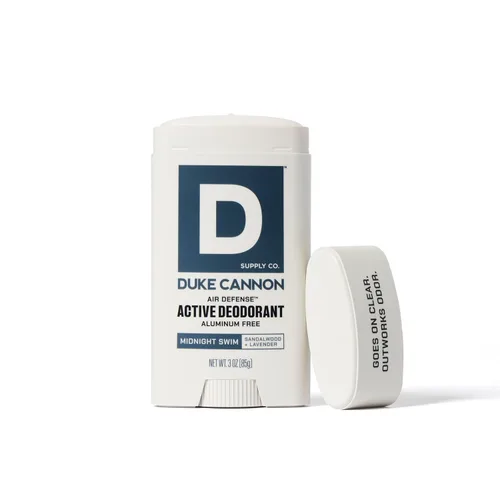 Miniatura 2 de Duke Cannon Midnight Swim - Desodorante sin aluminio para hombres - Air Defense, aroma de sándalo + lavanda, 3 oz - de larga duración, deslizamiento