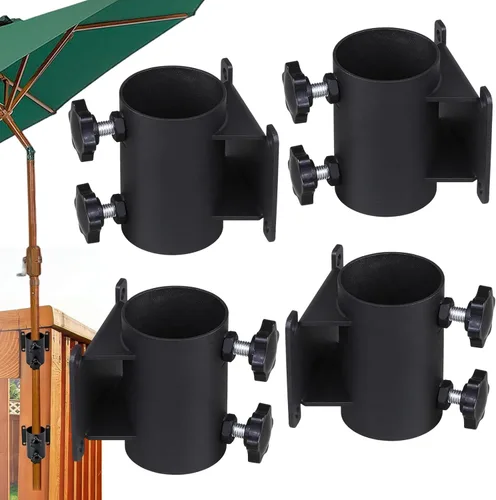 Miniatura 7 de Soporte resistente para sombrilla de patio, soporte para sombrilla de patio, soporte de montaje de abrazadera para barandilla de terraza, montaje