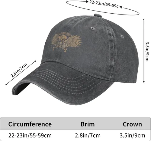 Miniatura 8 de Cowboy Hat Trendy Hats for Man and Women Djustable Four Season Outdoor Baseball Cap of Hell Skull with Angel Deep Heather