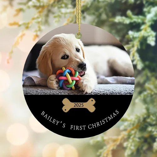 Miniatura 8 de Adorno conmemorativo personalizado para perro, 2025, con imagen de perro, foto y nombre, adornos para árbol de Navidad, regalo personalizado