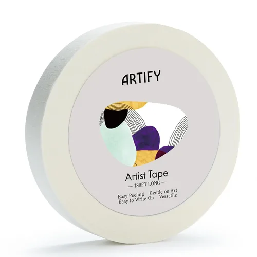 Miniatura 9 de ARTIFY - Cinta de artista para dibujar arte, paquete de 3 cintas adhesivas blancas de 0.5 pulgadas para acuarela, pintura, dibujo, lienzo, enmarcar