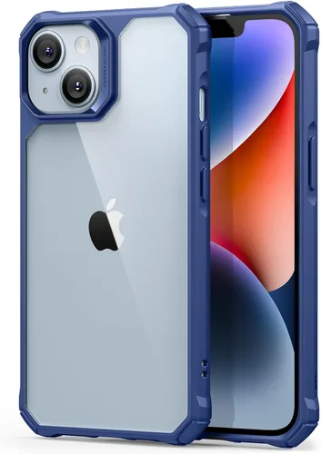 ESR Funda para iPhone 14/iPhone 13, protección de grado militar con esquinas que absorben los golpes, parte trasera acrílica resistente a los Azul