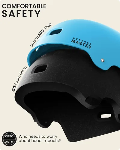 Miniatura 2 de OutdoorMaster - Casco de patineta y ciclismo, dos forros extraíbles, ventilación, para varios deportes, scooter, patinaje en línea, patinaje