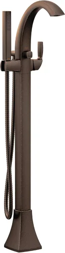 Miniatura 12 de Moen Voss 695BG - Llenador de bañera independiente de un solo mango de oro cepillado con ducha de mano