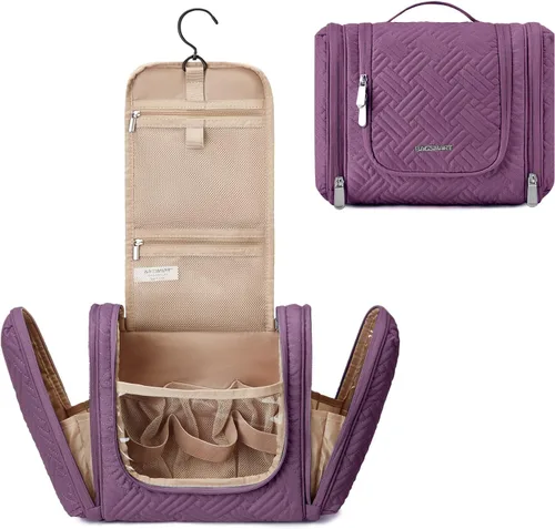 Miniatura 7 de BAGSMART - Estuche de viaje para cosméticos y artículos de aseo personal a prueba de agua con gancho para colgar, neceser organizador de viaje